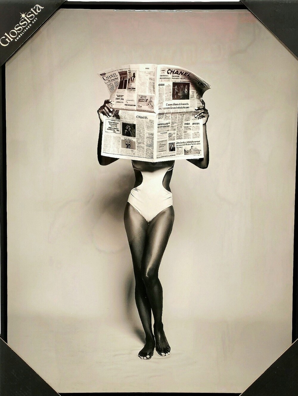 Glossista Embelished Art Chanel Glamorous Newspaper Glossy Canvas Wall Decor